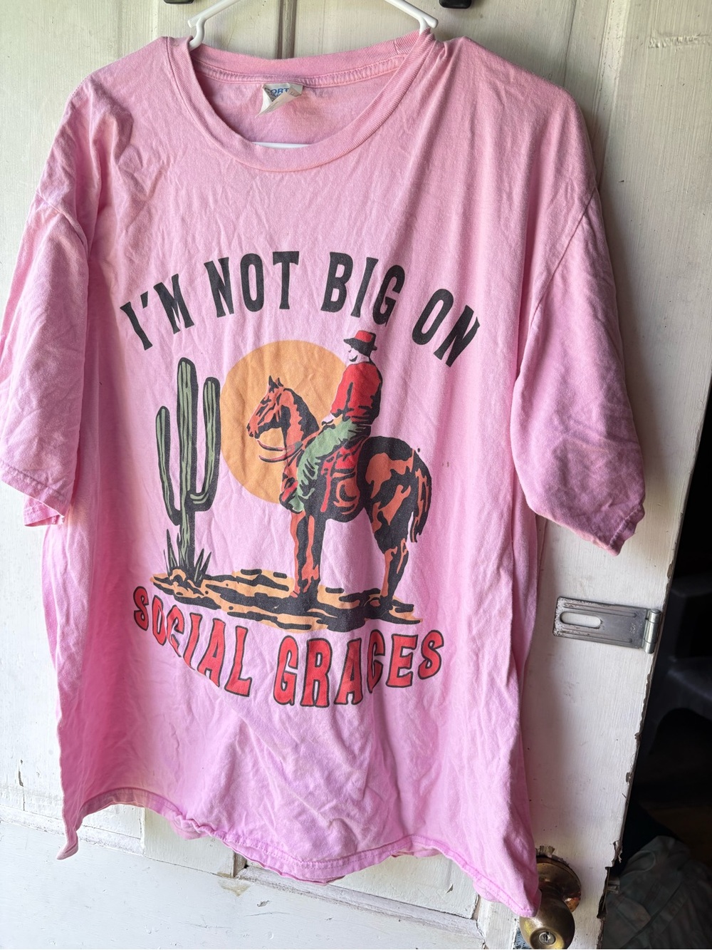 Pink Graphic Tee with Western Rider Garth Brooks tee